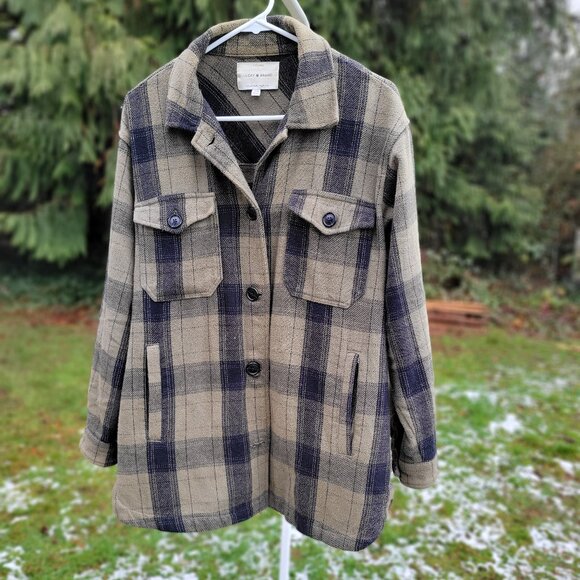 Lucky Brand Olive Green and Black Shacket - Picture 1 of 7